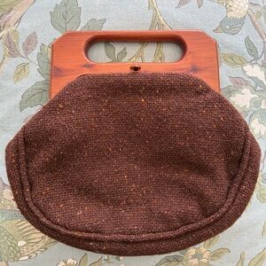 Trimingham’s Bermuda Handbag Bag Purse Cedar Frame & Handles 1970s Vintage